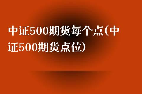 中证500期货每个点(中证500期货点位)_https://www.yunyouns.com_恒生指数_第1张