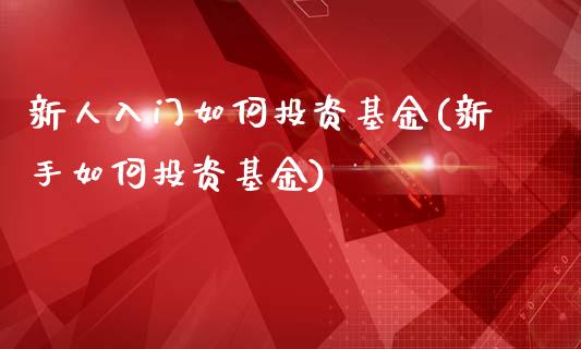 新人入门如何投资基金(新手如何投资基金)_https://www.yunyouns.com_期货直播_第1张