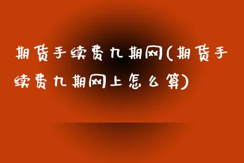 期货手续费九期网(期货手续费九期网上怎么算)_https://www.yunyouns.com_股指期货_第1张