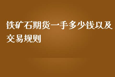 铁矿石期货一手多少钱以及交易规则_https://www.yunyouns.com_期货直播_第1张