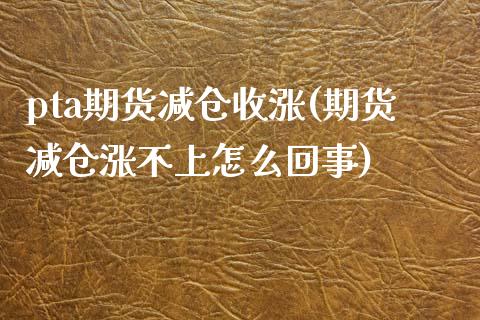 pta期货减仓收涨(期货减仓涨不上怎么回事)_https://www.yunyouns.com_期货直播_第1张