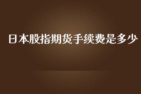 日本股指期货手续费是多少_https://www.yunyouns.com_期货直播_第1张