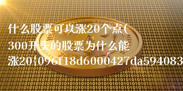 什么股票可以涨20个点(300开头的股票为什么能涨20%)_https://www.yunyouns.com_恒生指数_第1张