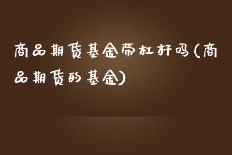 商品期货基金带杠杆吗(商品期货的基金)_https://www.yunyouns.com_期货行情_第1张