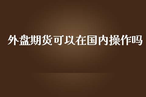 外盘期货可以在国内操作吗_https://www.yunyouns.com_股指期货_第1张