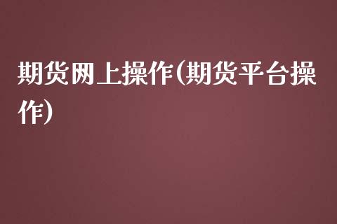 期货网上操作(期货平台操作)_https://www.yunyouns.com_股指期货_第1张