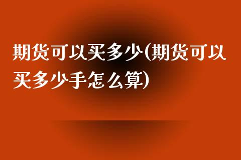 期货可以买多少(期货可以买多少手怎么算)_https://www.yunyouns.com_期货直播_第1张