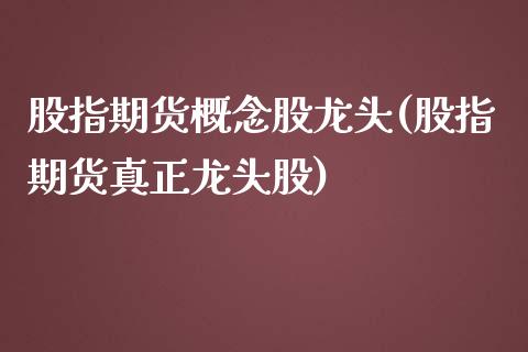 股指期货概念股龙头(股指期货真正龙头股)_https://www.yunyouns.com_股指期货_第1张