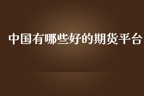 中国有哪些好的期货平台_https://www.yunyouns.com_期货直播_第1张