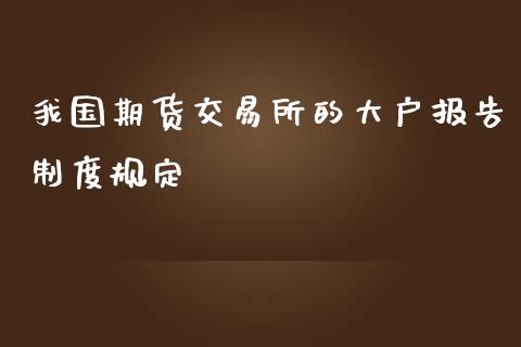 我国期货交易所的大户报告制度规定_https://www.yunyouns.com_恒生指数_第1张