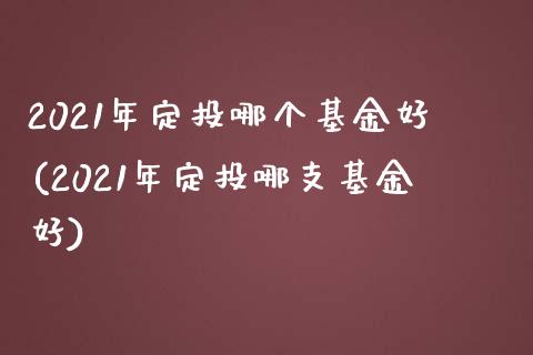 2021年定投哪个基金好(2021年定投哪支基金好)_https://www.yunyouns.com_期货直播_第1张