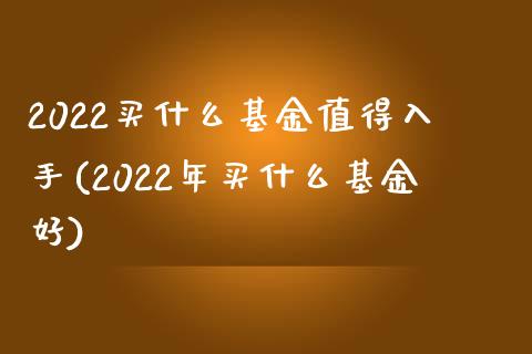 2022买什么基金值得入手(2022年买什么基金好)_https://www.yunyouns.com_恒生指数_第1张