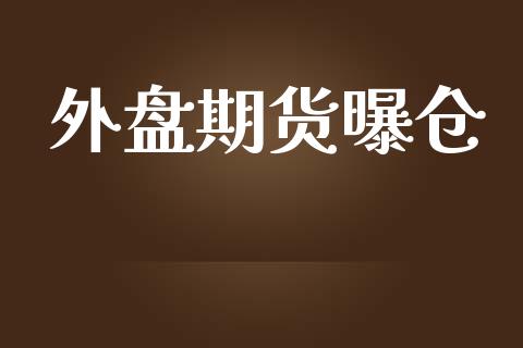 外盘期货曝仓_https://www.yunyouns.com_期货行情_第1张