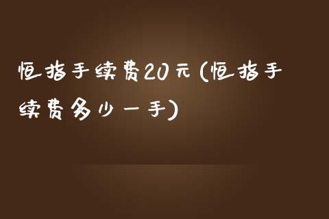 恒指手续费20元(恒指手续费多少一手)_https://www.yunyouns.com_股指期货_第1张