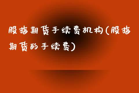 股指期货手续费机构(股指期货的手续费)_https://www.yunyouns.com_恒生指数_第1张