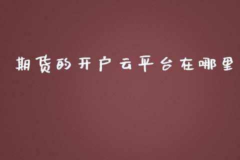 期货的开户云平台在哪里_https://www.yunyouns.com_期货直播_第1张