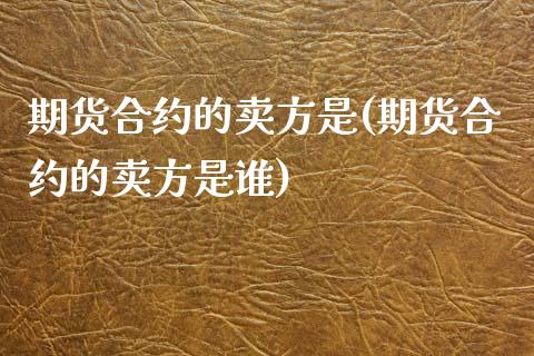 期货合约的卖方是(期货合约的卖方是谁)_https://www.yunyouns.com_期货行情_第1张