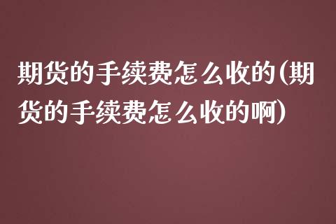 期货的手续费怎么收的(期货的手续费怎么收的啊)_https://www.yunyouns.com_期货直播_第1张