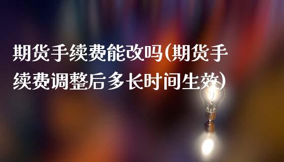 期货手续费能改吗(期货手续费调整后多长时间生效)_https://www.yunyouns.com_股指期货_第1张