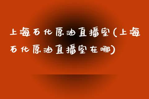 上海石化原油直播室(上海石化原油直播室在哪)_https://www.yunyouns.com_期货行情_第1张