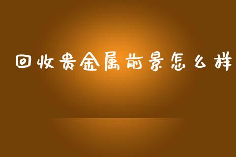 回收贵金属前景怎么样_https://www.yunyouns.com_期货直播_第1张