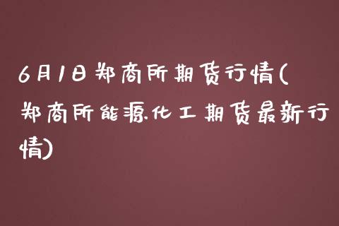 6月1日郑商所期货行情(郑商所能源化工期货最新行情)_https://www.yunyouns.com_恒生指数_第1张