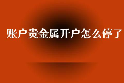 账户贵金属开户怎么停了_https://www.yunyouns.com_恒生指数_第1张