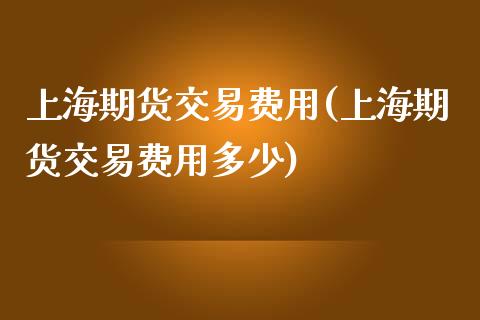 上海期货交易费用(上海期货交易费用多少)_https://www.yunyouns.com_期货直播_第1张