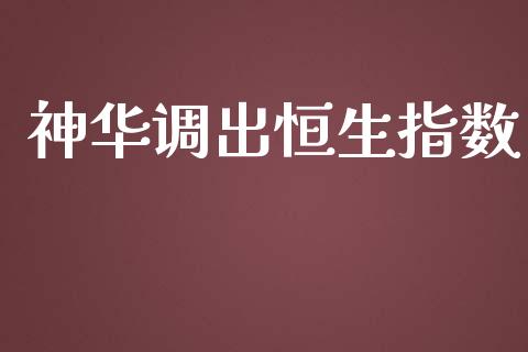 神华调出恒生指数_https://www.yunyouns.com_股指期货_第1张