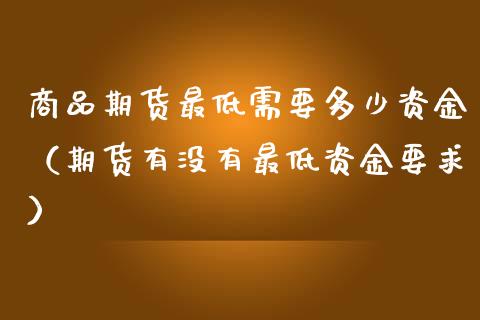 商品期货最低需要多少资金（期货有没有最低资金要求）_https://www.yunyouns.com_恒生指数_第1张