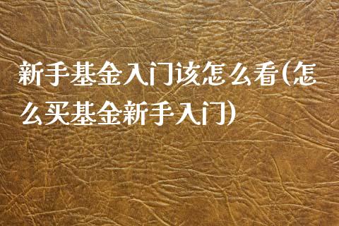 新手基金入门该怎么看(怎么买基金新手入门)_https://www.yunyouns.com_期货直播_第1张