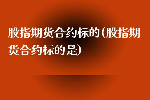 股指期货合约标的(股指期货合约标的是)_https://www.yunyouns.com_股指期货_第1张