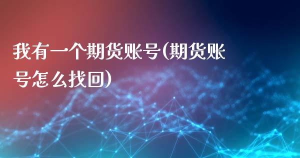 我有一个期货账号(期货账号怎么找回)_https://www.yunyouns.com_期货行情_第1张