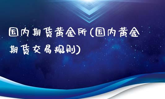 国内期货黄金所(国内黄金期货交易规则)_https://www.yunyouns.com_期货直播_第1张