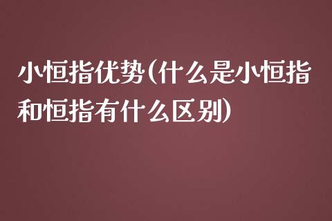 小恒指优势(什么是小恒指和恒指有什么区别)_https://www.yunyouns.com_恒生指数_第1张