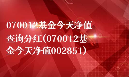 070012基金今天净值查询分红(070012基金今天净值002851)_https://www.yunyouns.com_期货直播_第1张