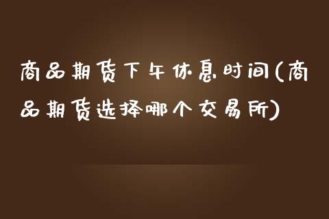 商品期货下午休息时间(商品期货选择哪个交易所)_https://www.yunyouns.com_期货直播_第1张