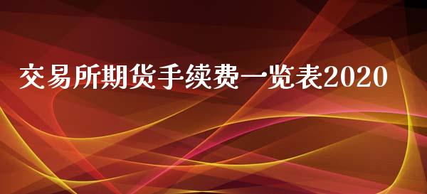 交易所期货手续费一览表2020_https://www.yunyouns.com_期货行情_第1张