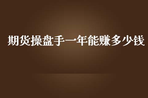 期货操盘手一年能赚多少钱_https://www.yunyouns.com_期货行情_第1张