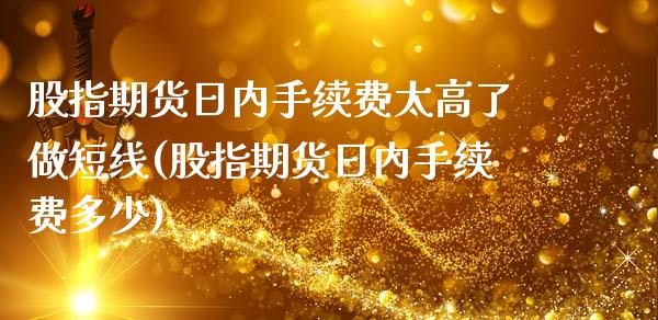 股指期货日内手续费太高了做短线(股指期货日内手续费多少)_https://www.yunyouns.com_股指期货_第1张