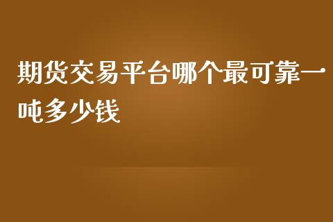 期货交易平台哪个最可靠一吨多少钱_https://www.yunyouns.com_股指期货_第1张