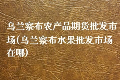 乌兰察布农产品期货批发市场(乌兰察布水果批发市场在哪)_https://www.yunyouns.com_恒生指数_第1张