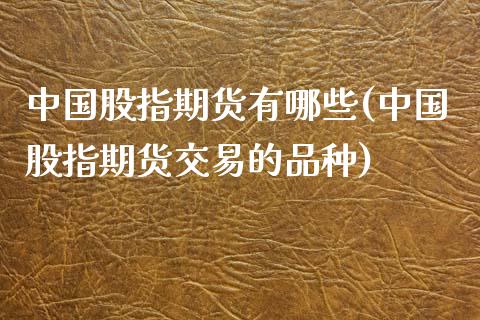 中国股指期货有哪些(中国股指期货交易的品种)_https://www.yunyouns.com_期货直播_第1张