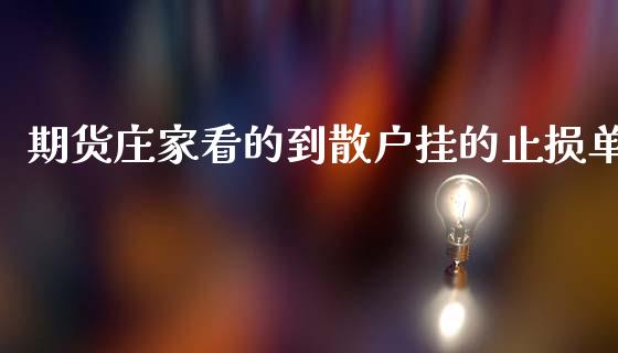 期货庄家看的到散户挂的止损单_https://www.yunyouns.com_期货直播_第1张