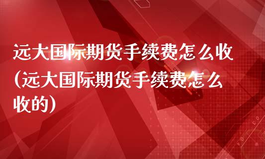 远大国际期货手续费怎么收(远大国际期货手续费怎么收的)_https://www.yunyouns.com_股指期货_第1张