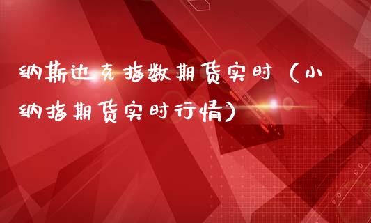 纳斯达克指数期货实时（小纳指期货实时行情）_https://www.yunyouns.com_期货直播_第1张