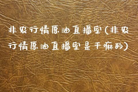 非农行情原油直播室(非农行情原油直播室是的)_https://www.yunyouns.com_期货行情_第1张