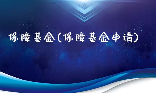 保障基金(保障基金申请)_https://www.yunyouns.com_股指期货_第1张