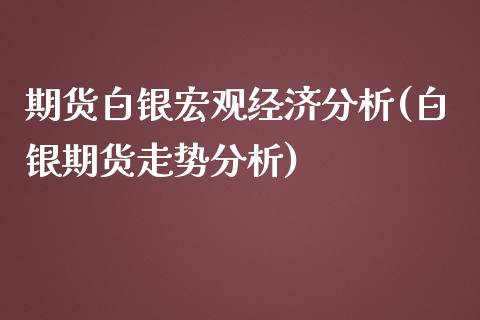 期货白银宏观经济分析(白银期货走势分析)_https://www.yunyouns.com_期货行情_第1张