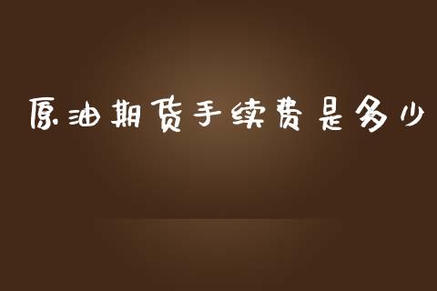 原油期货手续费是多少_https://www.yunyouns.com_期货直播_第1张